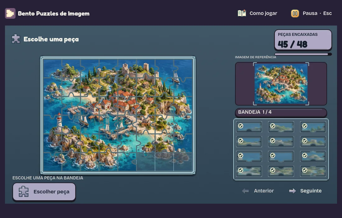 Uma partida de Bento Puzzles de Imagem